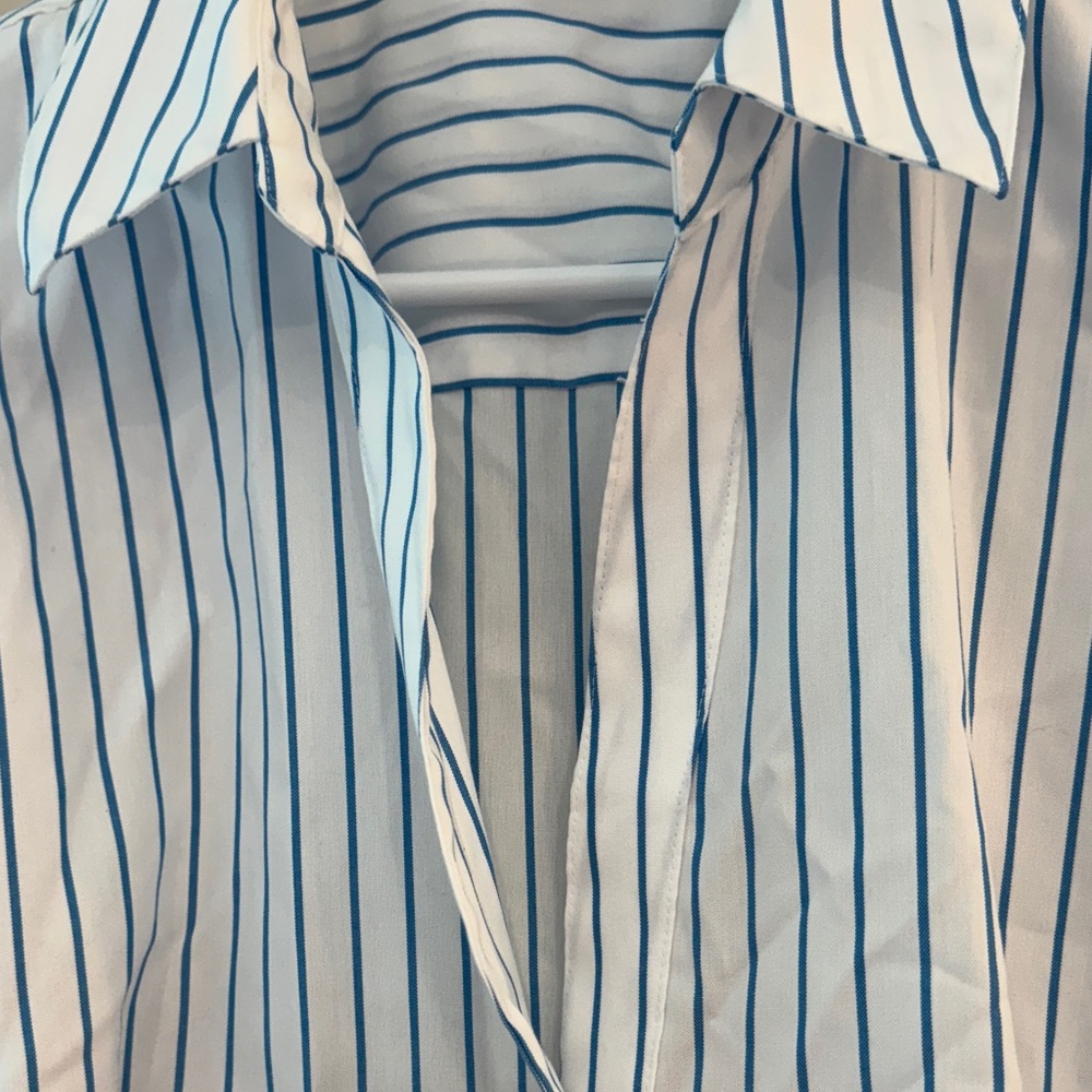 Jones New York Blue Striped Button-Up  XL NON IRON - Picture 4 of 6